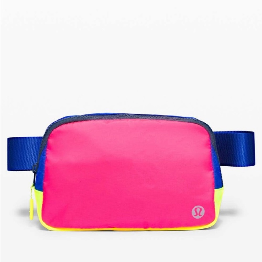 Lululemon Everywhere Belt Bag in Pink Highlight, Cerulean Blue, Highlight Yellow